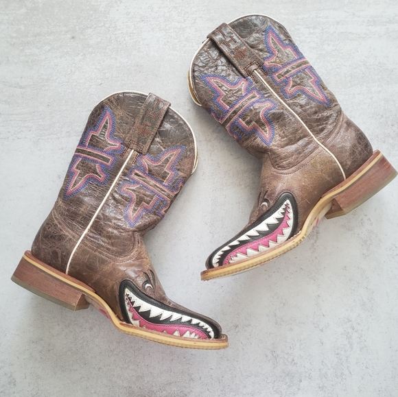 Tin Haul Shoes Tin Haul Man Eater Leather Cowboy Western Boots